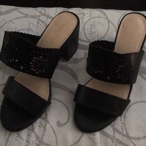 Nine West Black Slide Sandals